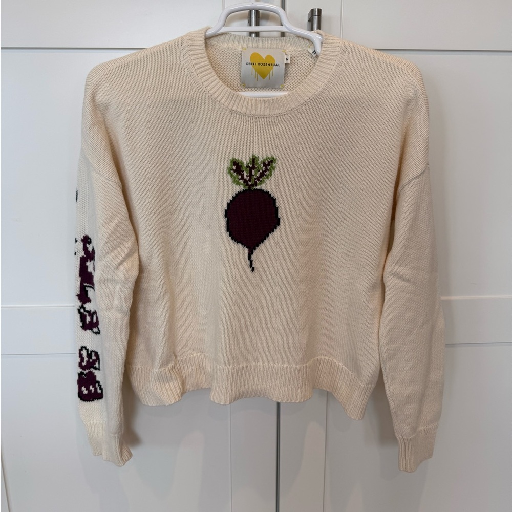 Kerri Rosenthal | Cream Radish Cotton/Cashmere Crewneck Sweater